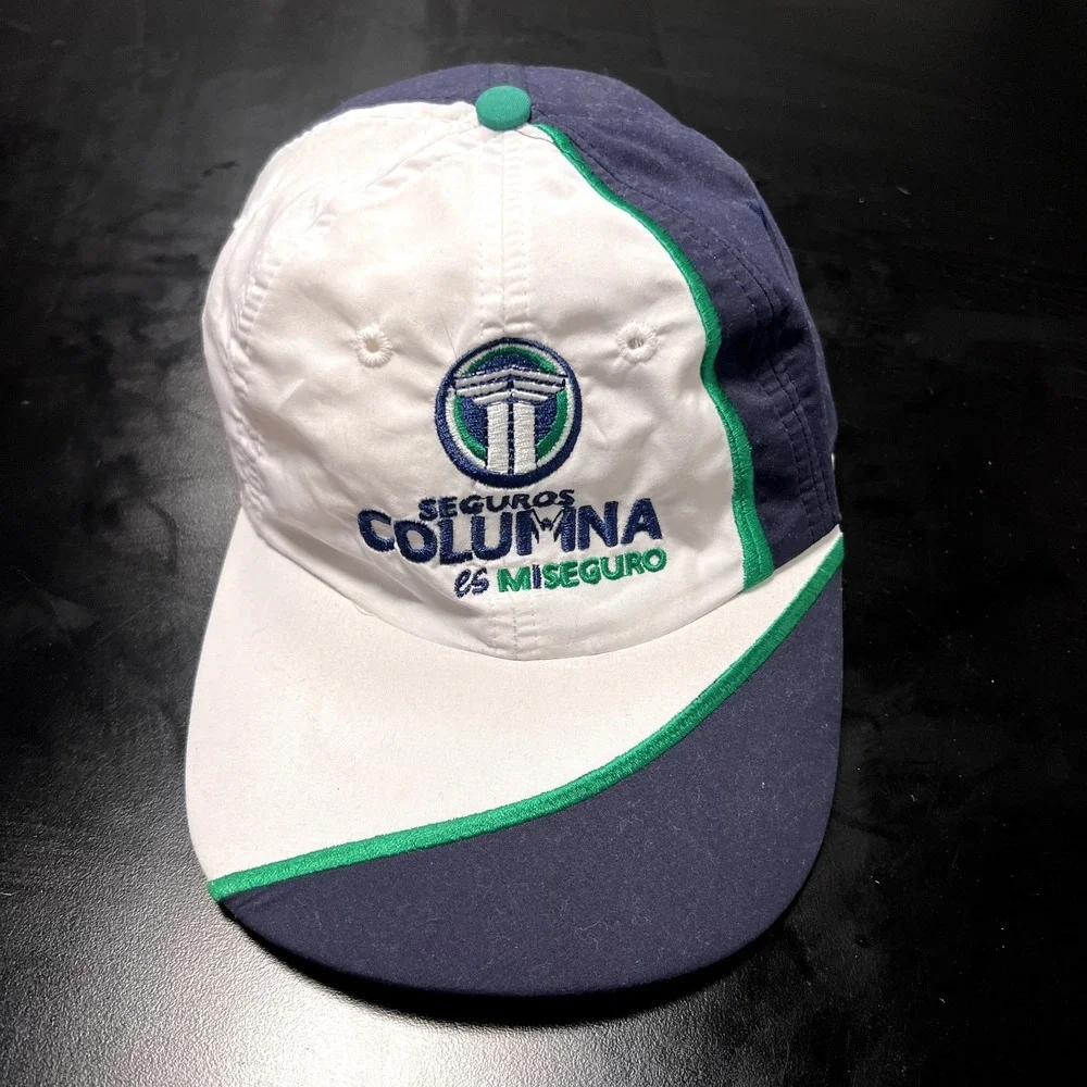 Columbia Hat Cap Strap Back‎ Baseball Ball Cap Blue White Green Light Adjustable